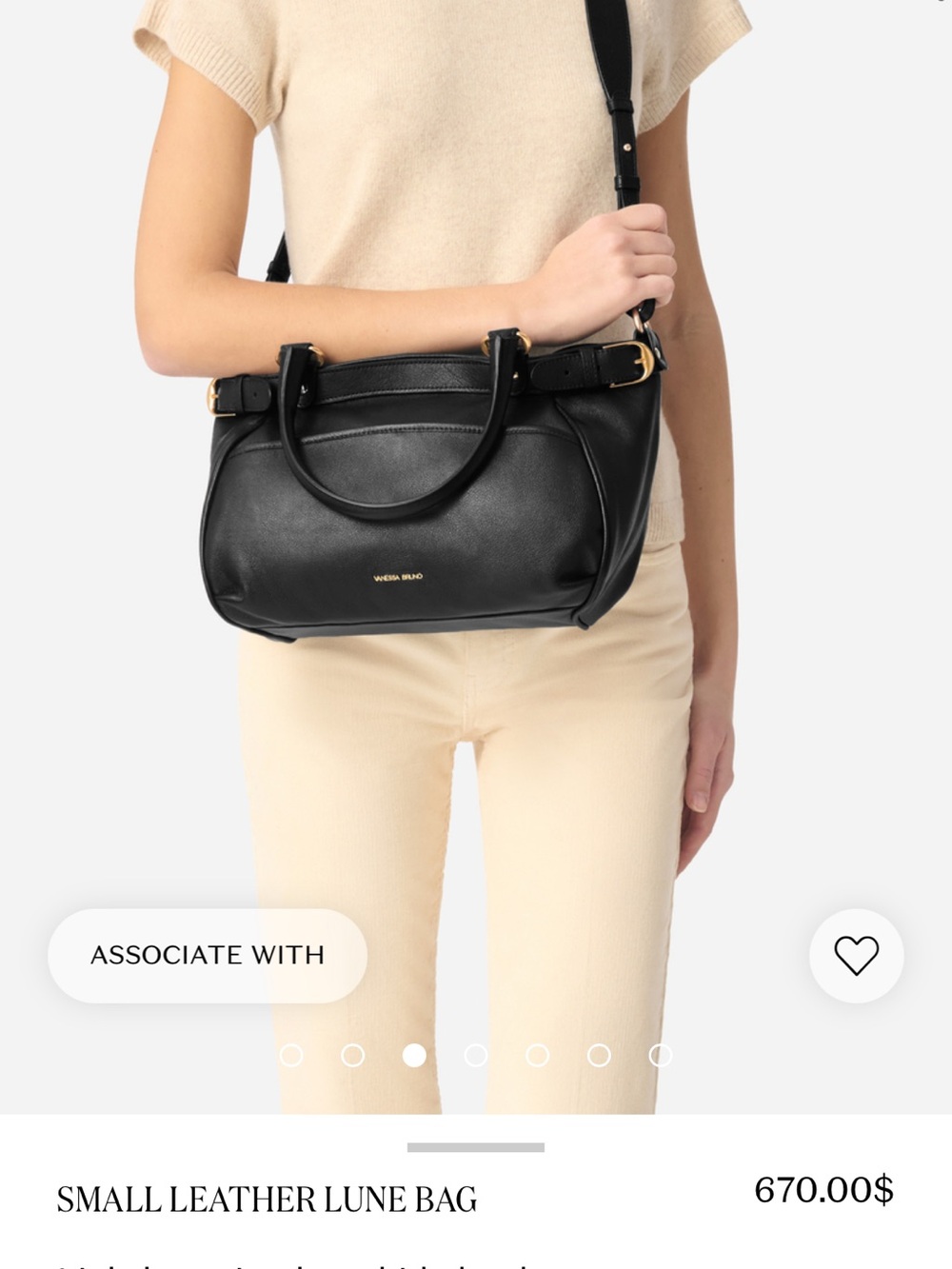 VANESSA BRUNO SMALL LEATHER LUNE BAG